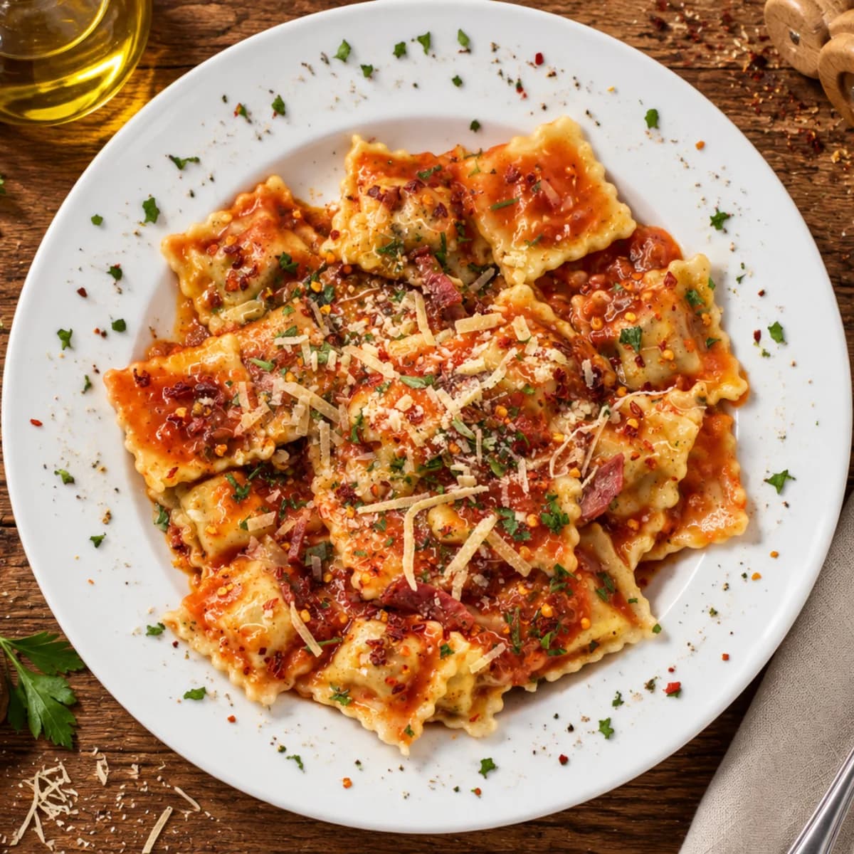 Ravioli de Ricotta con Espinaca